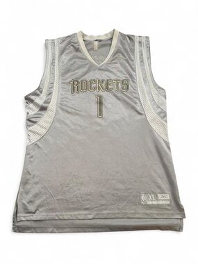 Reebok Men’s Silver Houston Rockets Tracy McGrady Alternative Jersey Size XL